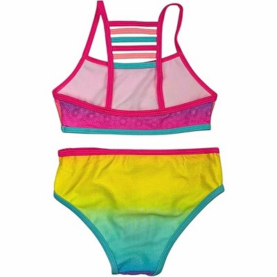 GO COCO Little Girls’ 2-Piece Strappy Detail Camikini Swimsuit Set, Sorbet Delight, 6X — фото 2