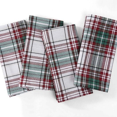 Avanti Linens Holiday Plaid 4-Pack Napkin Set