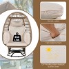 CAVINAS Outdoor Rattan Patio Egg Chairs with Cushions & Rocking Function,Swing Hanging Chairs for Backyard,Balcony,Poolside,Natural - 3 of 4