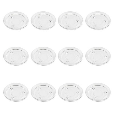 12-Pack Round Glass Pillar Candle Holders Wedding, Spa, Home, Party, Clear, 4"