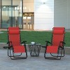 Emma and Oliver 2 Pack Adjustable Mesh Zero Gravity Lounge Chair with Cup Holder Tray - 2 of 4