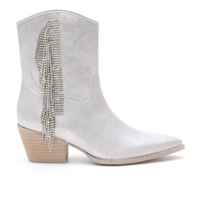 Women's Wo's Layla Rhinestone Fringe Bootie - MiiM