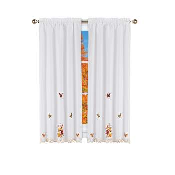 Collections Etc Fall Leaves Butterfly Curtains