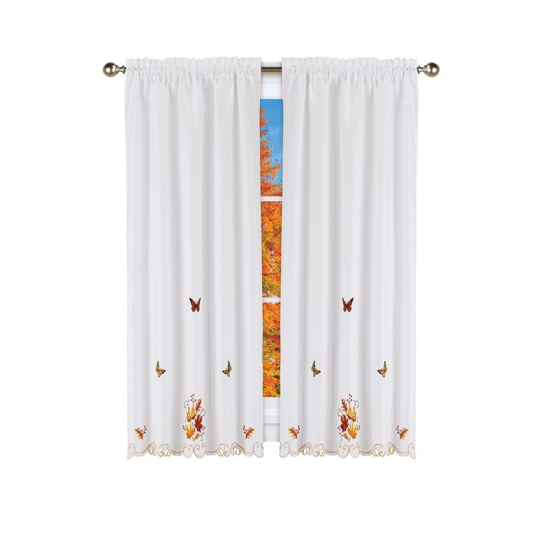 Collections Etc Fall Leaves Butterfly Curtains, 1 of 4