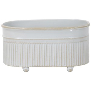 Antique White Metal Trough Planter with Ball Feet - Foreside Home & Garden - 1 of 4