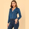 INSPIRE CHIC Women's Zip Up Faux Suede Biker Moto Jacket - 2 of 4