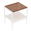 Dexmalle Coffee Table and End tables Set of 3,Tempered Glass Table with MDF layer - 2 of 4