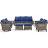 Buenhomino Wicker Outdoor Patio Furniture Set - 9 Piece Patio Conversation Sets with Swivel Rocker Chairs, Ottomans and Sofa, Waterproof Wicker - 2 of 4