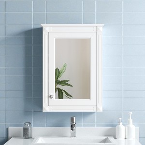 20" Wall Mounted Bathroom Medicine Cabinet with Mirror, Adjustable Shelf, Solid Wood Storage Cabinet over Toilet - 1 of 4