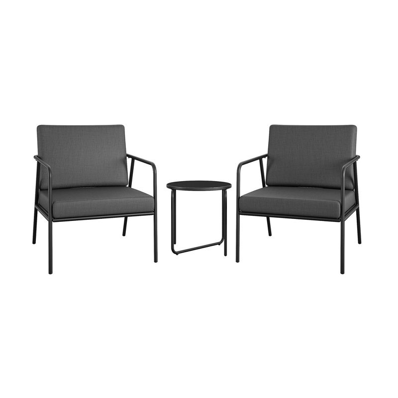 COSCO Modern Cushioned Outdoor Lounge Armchairs, 2-Pack, Dark Gray, 3 of 5
