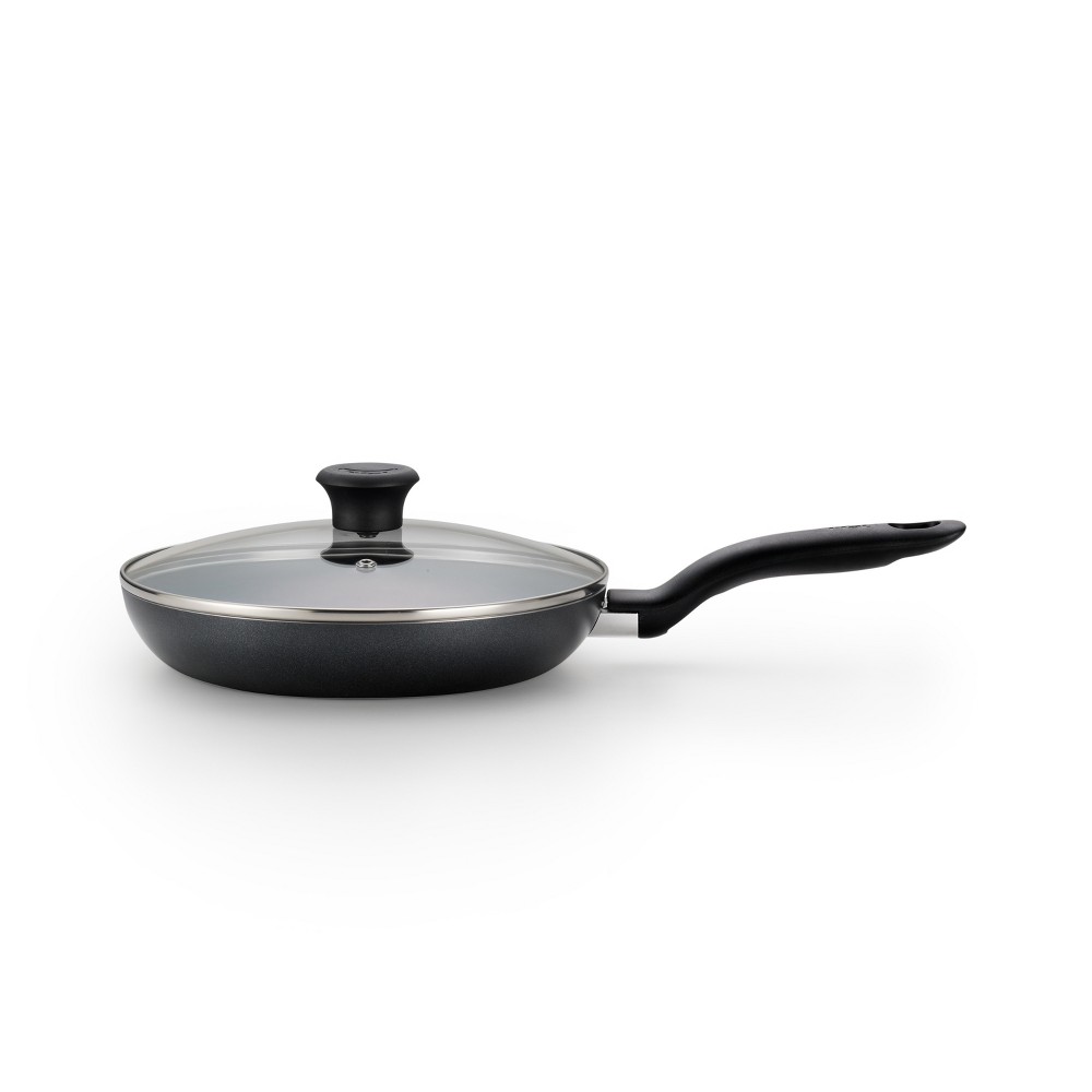 T-fal 10 Frying Pan with Lid, Simply Cook Nonstick Cookware Black