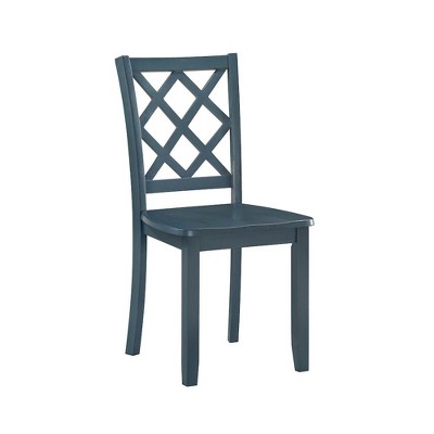 New Classic Furniture,Trellis Wood Dining Chair (Set of 2), Blue