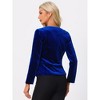 Allegra K Women's Long Sleeve Office Collarless 1 Button Velvet Blazer - 4 of 4