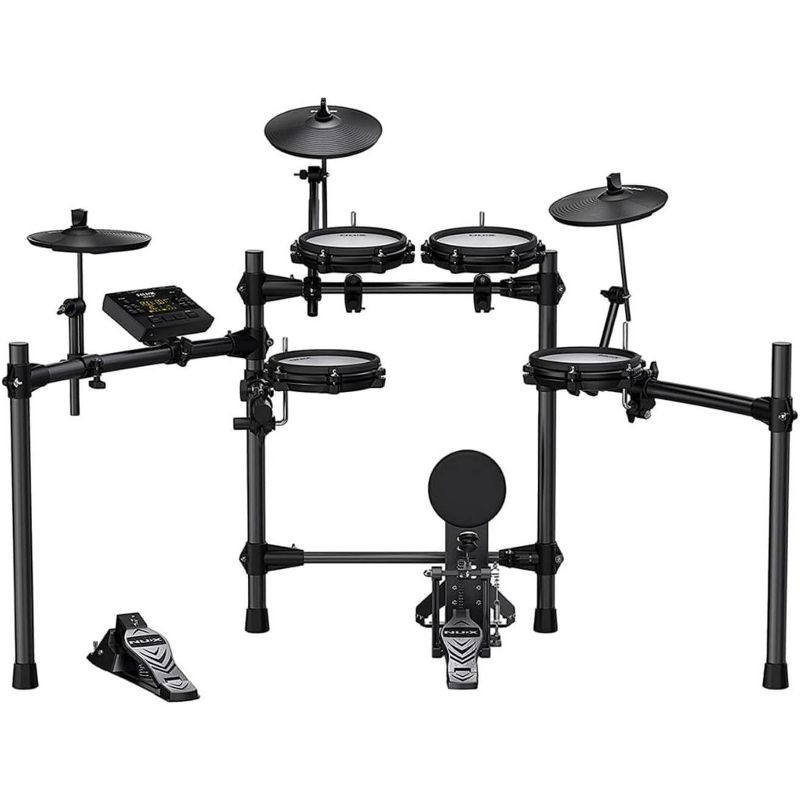 NUX DM-210 Electronic Portable Drum Set with All Digital Mesh Heads, Independent Kick Drum, 1 of 7