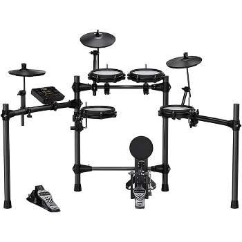 NUX DM-210 Electronic Portable Drum Set with All Digital Mesh Heads, Independent Kick Drum
