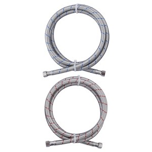 WOWOW 3/8 in. Compression x 3/8 in. Compression x 12 in. Braided Stainless Steel Faucet Connector - 1 of 4