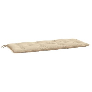 vidaXL Comfortable Outdoor Garden Bench Cushion, Beige, 47.2"x19.7"x2.8", Oxford Fabric Material, Easy to Attach, Bench Accessory - 1 of 4