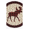 Earth Rugs Country Rustic Red Plaid Moose Printed Round Trivet – 10" Hot Plate Mat - 3 of 3