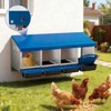 Chicken Nesting Box, 3 Compartment Roll Away Design for High-Volume Egg Collection and Easy Wall Mounting with Metal Legs - 3 of 4
