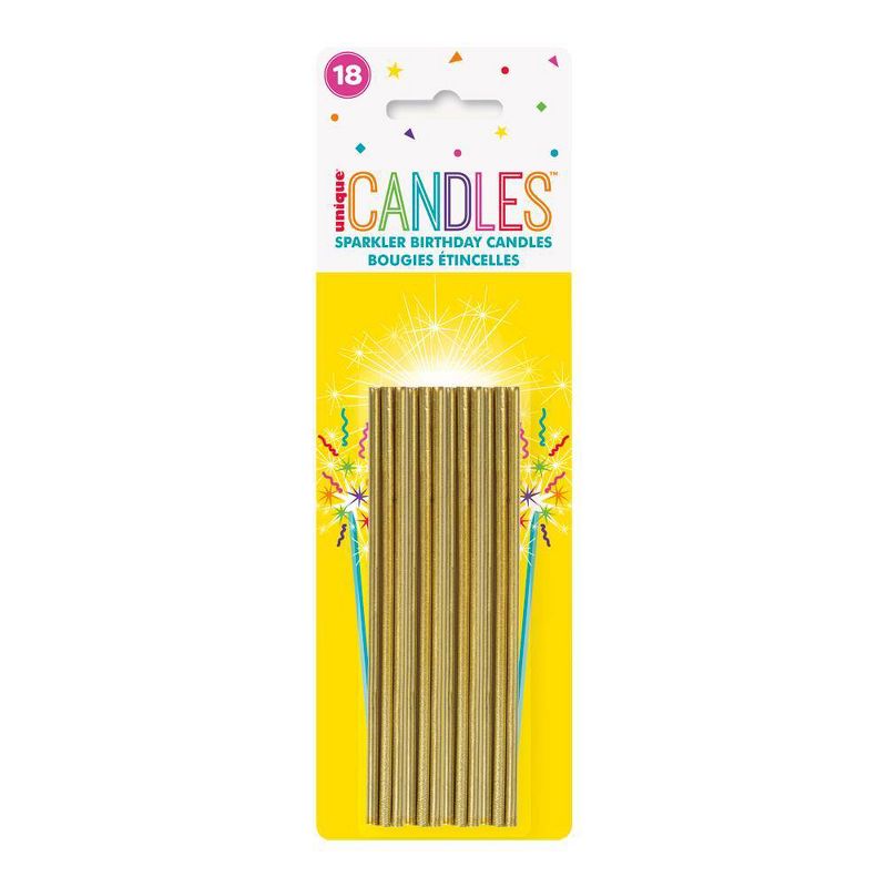 18ct Sparkler Birthday Candles Gold, 1 of 5