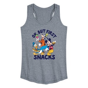 Women's - Disney - Ok, But First Snacks Graphic Racerback Tank - 1 of 4