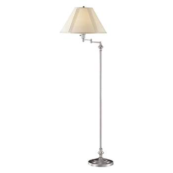 59" 3-way Metal Swing Arm Floor Lamp Brushed Steel - Cal Lighting