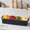 VEVOR Chilled Condiment Server, 4 Compartment Ice Cooled Condiment Serving Container, Chilled Garnish Tray Bar Caddy with Lid, Black - 2 of 4