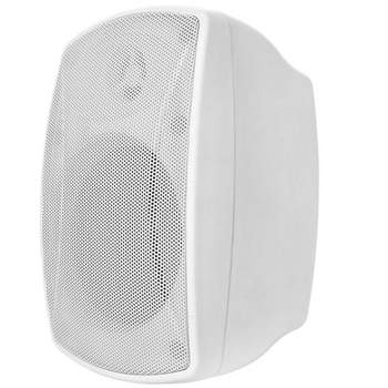 Monoprice WS-7B-42-W 4in. Weatherproof 2-Way 70V Indoor/Outdoor Speaker, White (Each) For Whole Home Audio Systems, Restaurants, Bars, Patio, Poolside