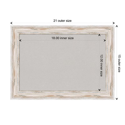 Alexandria White Wash Narrow Wood Framed Corkboard