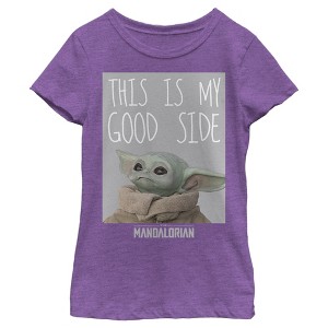 Girl's Star Wars: The Mandalorian The Child This Is My Good Side T-Shirt - 1 of 4