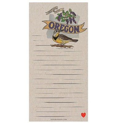 TF Publishing Oregon Memo Magnet Pad 4" x 8" Line Ruled Kraft 52 Sheets/Pad 99-OREGMP