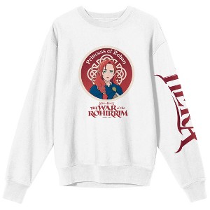 Lord Of The Rings War Of The Rohirrim Princess Of Rohirrim Women's White Crew Neck Long Sleeve Sweatshirt - 1 of 4