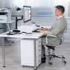 Mount-It! Single Monitor Arm Mount | Full Motion Height Adjustable Articulating Gas Spring Arm | Fits 19 - 32 Inch | C-Clamp and Grommet Base - 3 of 4