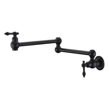 SUMERAIN Bronze Pot Filler Faucet Wall Mount Oil Rubbed Bronze, Dual Swing Joints and 24" Extension