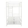 NicBex Twin Over Twin Bunk Bed,Metal Bunk Beds with Ladder and Trundle,Bunk Bed Frame for Adults,Kids,Box Spring Not Required,White - 2 of 4