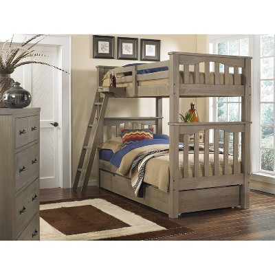 Kids' Twin Over Twin Highlands Harper Bunk Bed with Trundle Driftwood - Hillsdale Furniture