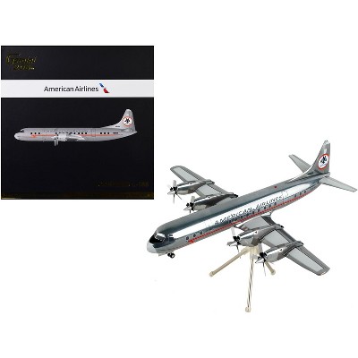 Lockheed L-188A Electra Astrojet Commercial Aircraft "American Airlines" Silver 1/200 Diecast Model Airplane by GeminiJets