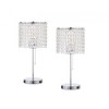 FC Design Set of 2 Modern 19"H Sparkling Acrylic Faux Crystal Beads Table Lamp With USB Charging Ports - 2 of 4