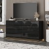 Famapy Black Modern 8-Drawer Chest with LED Base Lighting, High-Gloss & Multi-Room Versatility,Chest of Drawers,Stylish Organizer for Home - 3 of 4