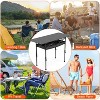 LakeForest"Portable Folding Camping Table with Adjustable Height, Hanging Net, and Rustproof Carbon Steel"Black - 3 of 4