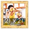 PosterPalooza | Square Shabby Chic Yellow Picture Frame - UV Acrylic, Foam Board Backing, Hanging Hardware - 2 of 4