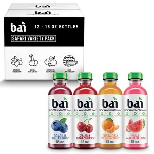 Bai Flavors Variety Pack, Antioxidant Infused Water Beverage, with Vitamin C and No Artificial Sweeteners, 18 fl oz bottles, 12 pack - 1 of 4