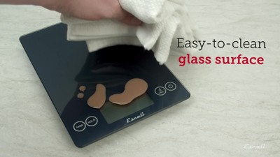 Escali E184 Square Clear Glass Bathroom Scale - 9755654