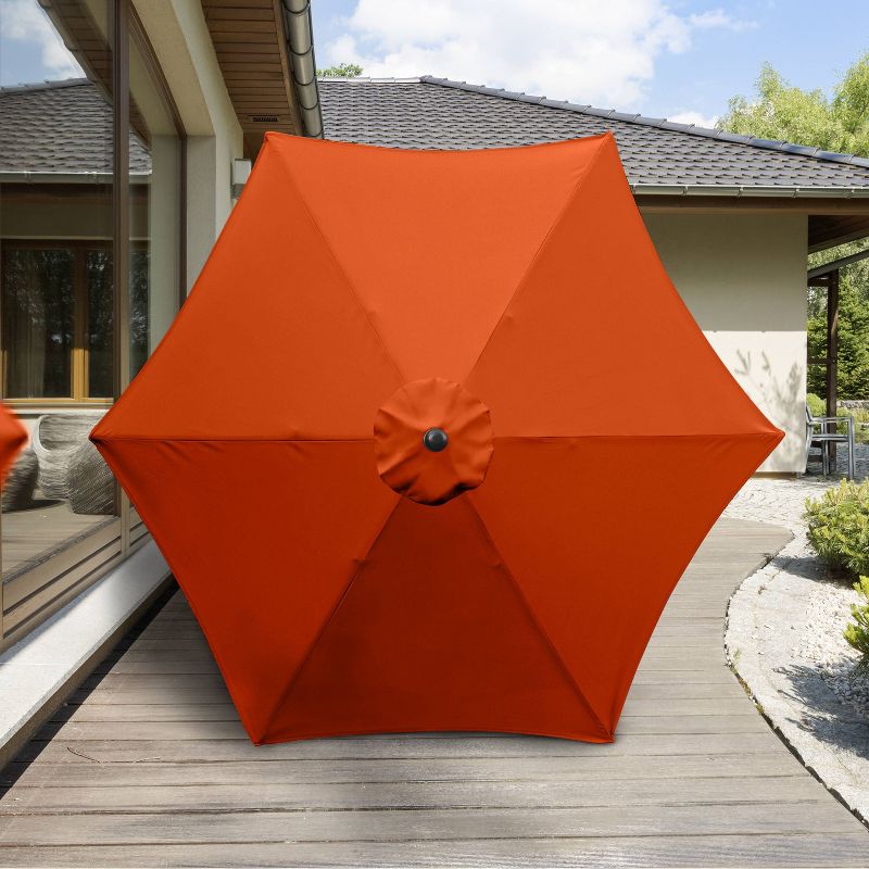 9&#39; x 9&#39; Steel Market Polyester Patio Umbrella with Crank Lift and Push-Button Tilt Tuscan - Astella, 5 of 7