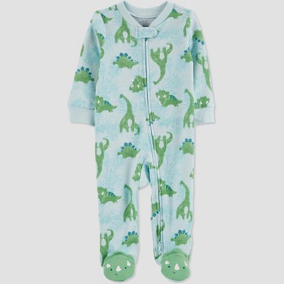 Carter's Just One You® Baby Boys' Dino Footed Pajama - Blue/Green 0-3M