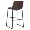 NicBex Counter Height Bar Stools Set of 2,Faux Leather Barstools with Backrest,Stool Chair with Footrest,Counter Stools for Island&Dining,Brown - 3 of 4