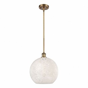 White Mouchette - 1 Light Stem Hung Pendant In Modern Style-13.5 Inches Tall and 12 Inches Wide - 1 of 1