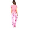 Ashford & Brooks Women's Cotton Top Eye mask & Coral Fleece Pants Pajama Set - Pink - X-Large - 3 of 4