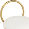 55 Downing Street Claire Gold Metal Bar Stool 30 1/2" High Modern White Faux Leather Cushion with Low Backrest Footrest for Kitchen Counter Height - 3 of 4