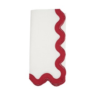 Saro Lifestyle 100% Linen Soft Hue Scallop Napkin (Set of 4) - 1 of 4